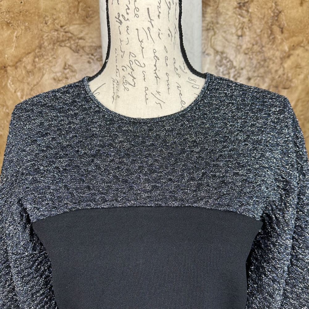 Esteban Cortazar‎ Collective Top Women's Large Open Back Sparkly Long-Sleeve